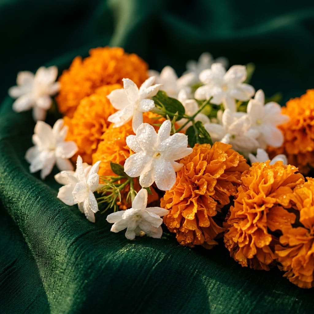 Fresh jasmine and marigold